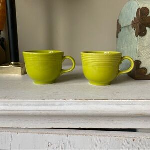 Fiesta fiestaware lime green set of 2 tea cups coffee cups EUC